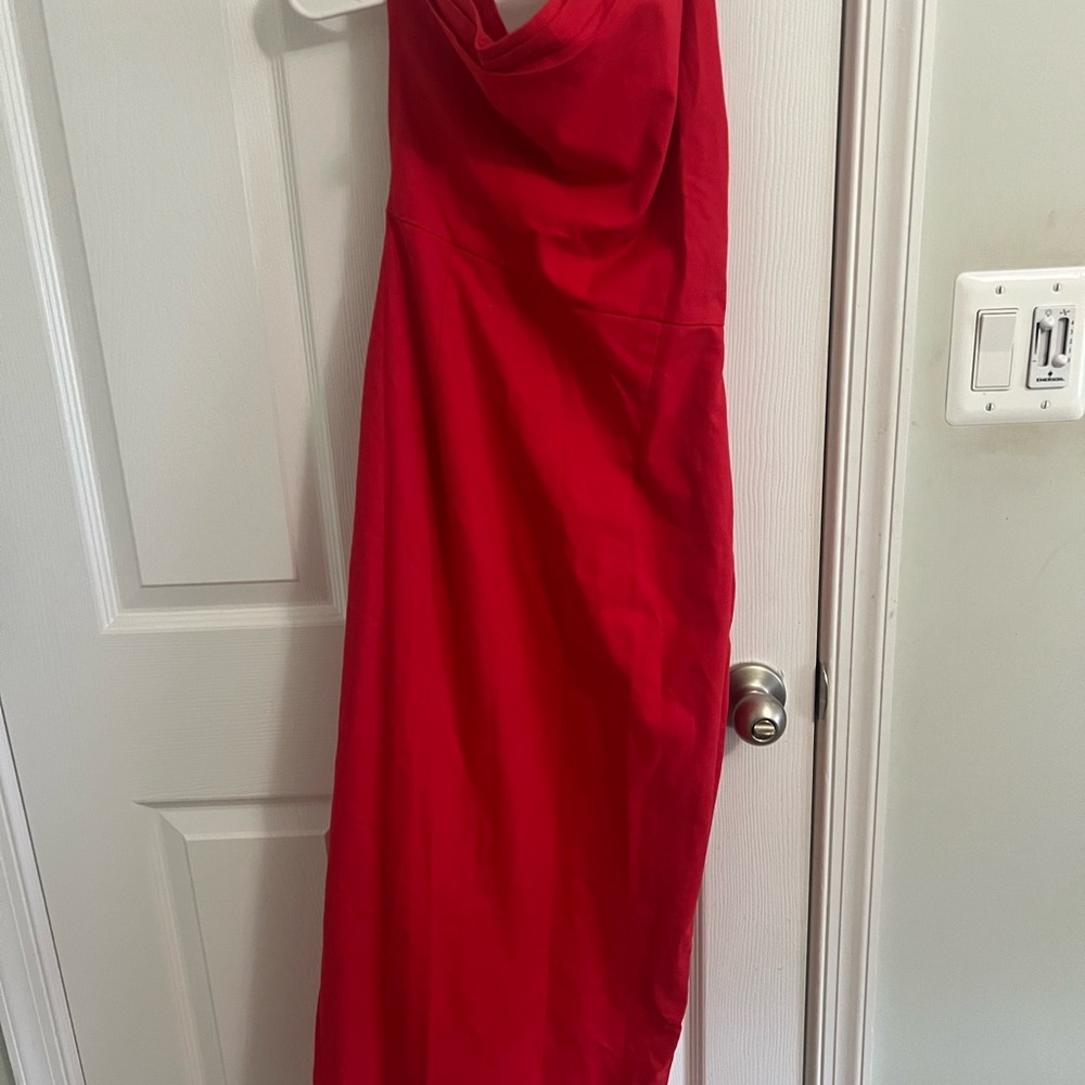 Chic One Shoulder Red Dress